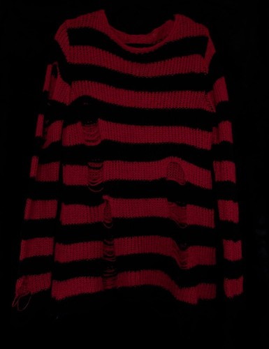 Gothic red black striped long - red/black,