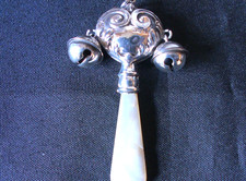 Solid Silver Very Rare Baby Rattle Hallmarked Date 1920 By William Vale & Sons