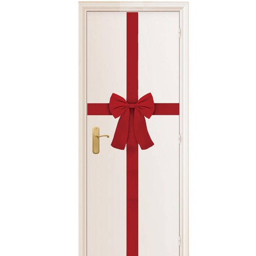 Cabinet door ribbon bow xmas - cabinet,