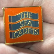 Vintage “The Sea Cadets” Gold Tone & Acrylic Enamel Pin Badge