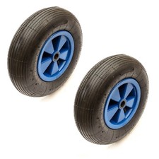 2x Wheel & Tyre 4.80/4.00-8 Blue 15 Inch 390mm 1" Bore Launch Trolley Boat