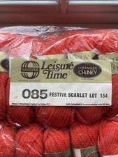 10 x 50g Sirdar Leisure Time Chunky 90% Wool 10% Acrylic Scarlet Yarn BNIP