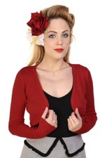 Burgundy Rockabilly Vintage Pinup Flickers Bolero Shrug Cropped BANNED Apparel