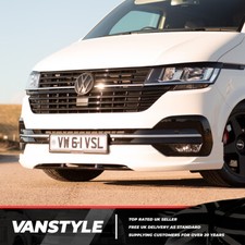 FITS VW T6.1 19> TRANSPORTER & CARAVELLE FRONT LOWER 2PCS GRP BUMPER SPLITTER