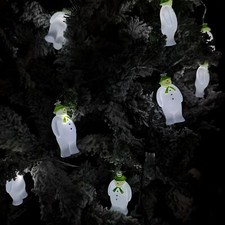Snowman And Snowdog Battery Operated 10 Snowmen Indoor StringLight IceWhite LEDs
