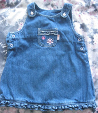 Babble Boom (Debenhams) Blue Denim Pinafore Dress. 6 - 9 months.