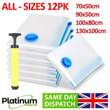 12 X STRONG VACUUM STORAGE SPACE SAVER SAVING VACUM VACCUM LARGE ORGANISER BAGS