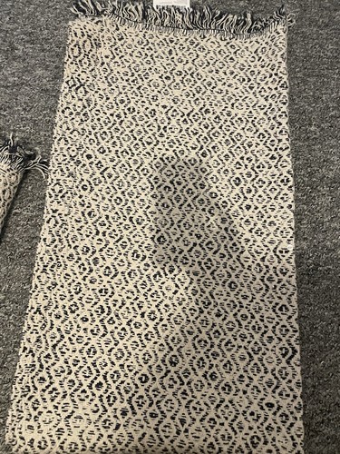 Flatwoven rug black natural - flatwoven, black/natural