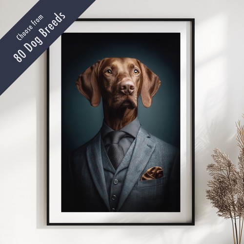 Smartly dressed dog portrait - dressed,