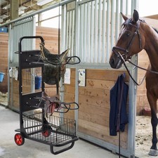 Rolling Saddle Rack Cart with