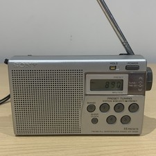 Sony ICF-M260 Portable Radio Silver FM AM Tuner & Alarm - Battery Powered
