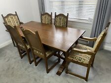 Wood Bros Old Charm 6' Dining Table & 6 chairs Solid Oak Tudor Style