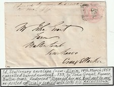 1857 MORAY ELGIN 1d PINK COVER