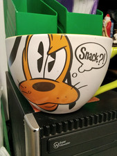 Disney Store Pluto Dog Snack?!  Large Coffee Mug Soup Oatmeal Cup Bowl