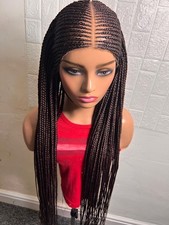Realistic Full Lace Half Ghana Braid All Back Braided Wig In Brown Colour UK wig