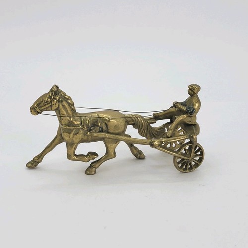 Vintage brass horse sulky - brass,