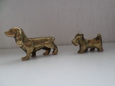 2 Small Brass Dogs. Scottish