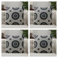 Set of 4 Grey Black & White