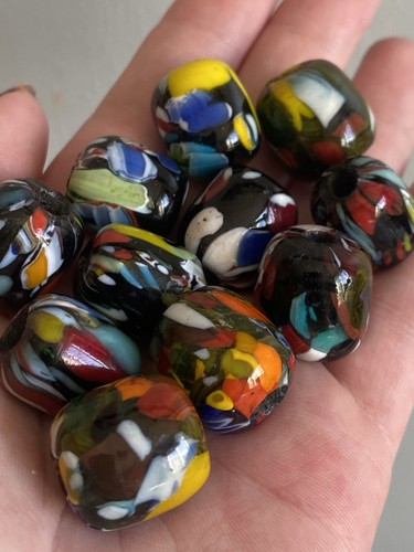 Vintage glass beads - glass,