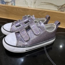 Converse All Star Infant Size 8 Girls purple Glitter Trainers