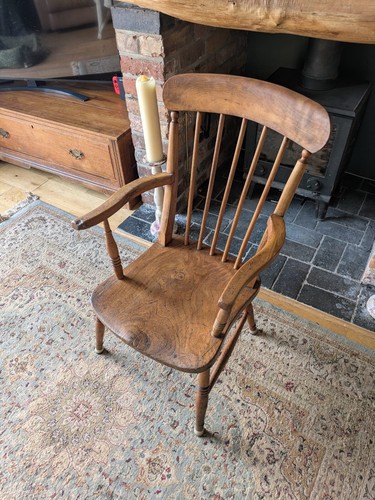 Antique windsor armchair elm - antique,