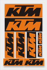 KTM Motorcycle racing stickers x9, decals, printed on quality vinyl & laminated