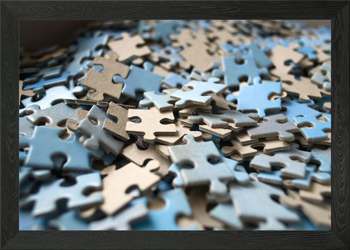 Jigsaw puzzle close framed - close, up