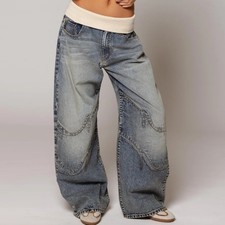 Washed Distressed Blue Jeans