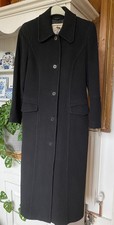 Four Seasons Woman's Classic Winter Coat. Black Wool/Cashmere Blend in good con.