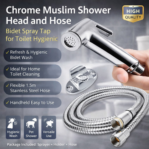 Chrome muslim shower - shower, head
