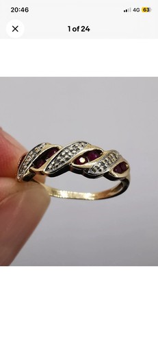 9ct gold diamond and ruby - 9ct,