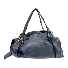MIU MIU Vitello Lux Bow Black