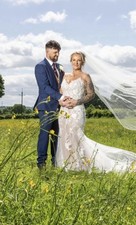 One of a kind Wedding dress & Vail