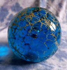 Mdina Glass Paperweight.  Blue