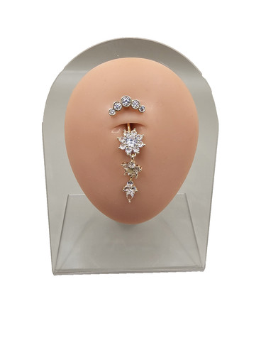 Belly ring 10g gold stainless - -10g,