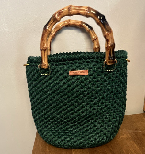 Handmade green crochet - green,