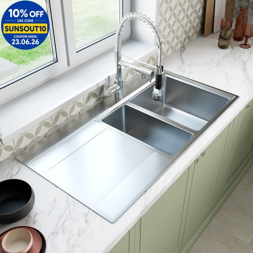 Stainless steel kitchen sink - steel,