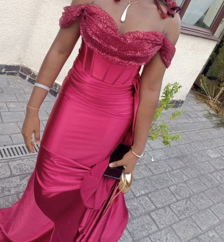 Floor length satin - floor-length, gown