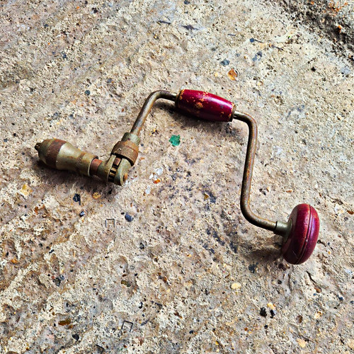 Vintage hand brace drill - hand,