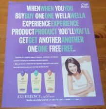 1998 VINTAGE LARGE AD WELLA EXPERIENCE SHAMPOOS AND CONDITIONERS