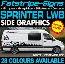 to fit MERCEDES SPRINTER LWB GRAPHICS STICKERS STRIPES RACE CAMPER VAN MOTORHOME
