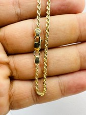 9ct Yellow Gold Mens Women 2.4mm Twisted Rope Chain Necklace 22 Inch New Gift