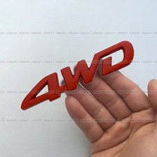 Red Car 4WD 3D Emblem Badge 4x4 Logo Vehicle Fender Decal Sticker Accessories