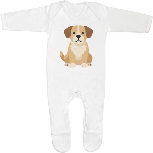 Stylised dog baby sleepsuit - 'stylised,
