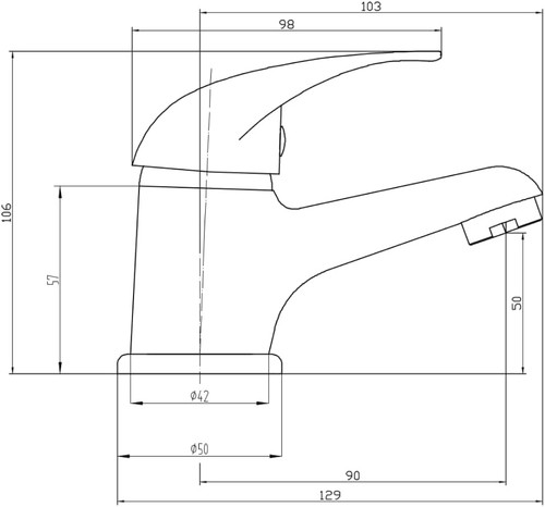 Chrome basin sink monobloc - chrome,