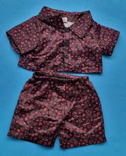 BUILD A BEAR PJ's Sleeper Black & Red Satin Harts VGC 2019 Edition 