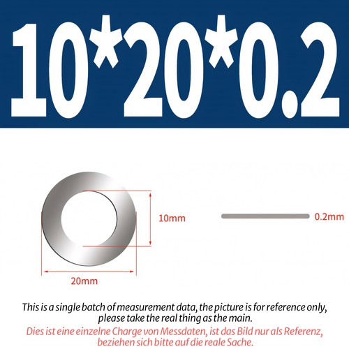 2mm thick shim washers high - 0.2mm,