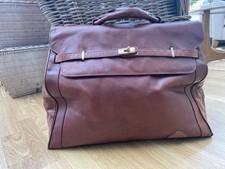 Vintage Large Leather Gladstone Weekend Bag by MEB Collection Leather Bag