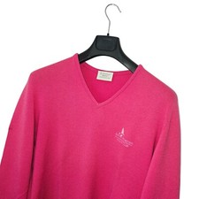Mens GLENBRAE Premium SAND MARTINS Pink MERINO Lambswool GOLF Jumper *SLIM* XL-L