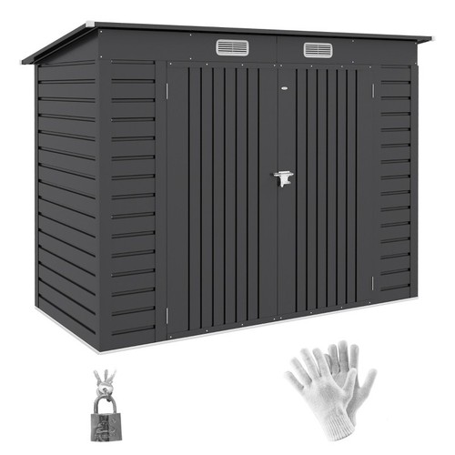 Galvanised steel shed - galvanised,